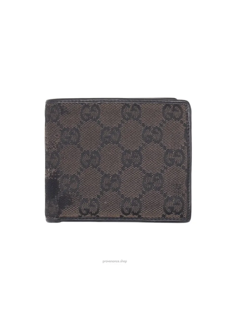 🔴 Gucci Bifold Wallet - Black/Brown GG Canvas
